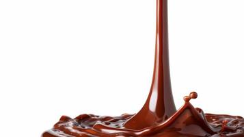 schmelzen Schokolade tropfen auf Weiß Oberfläche foto