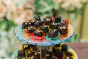 Schokolade Brownies zum Veranstaltung foto