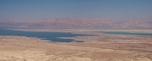 Wüste Landschaft von Israel, tot Meer, Jordanien. Panorama foto