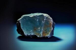 Wadsleyit Fossil Mineral Stein. geologisch kristallin Fossil. dunkel Hintergrund Nahansicht. foto