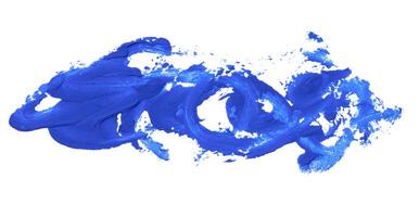 Aquarell Bürste Schlaganfall von Blau Farbe auf ein Weiß isoliert Hintergrund foto