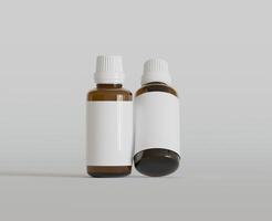Tropfer Flasche Attrappe, Lehrmodell, Simulation - - leer Etikette auf Weiß oder hell Hintergrund foto