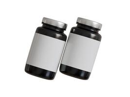 schwarz Plastik Flasche isoliert auf Weiß Hintergrund foto