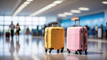 stilvoll und dauerhaft harte Schale Gepäck einstellen zum modern Reisende foto