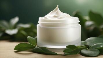 beruhigend Grün botanisch Feuchtigkeitscreme zum empfindlich Haut - - umweltbewusst Hautpflege foto