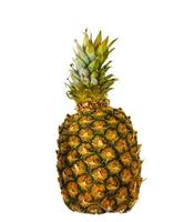 zwei Hälften der süßen reifen Ananas lokalisiert auf weißem Hintergrund. Studiofoto foto
