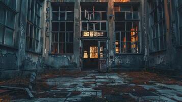 verlassen alt Gebäude dunkel und gespenstisch foto