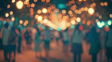 abstrakt verschwommen Menschen im Nacht Festival foto
