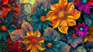 abstrakt Dekoration von bunt Blumen- Muster foto