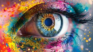 abstrakt Auge Porträt Farben Spritzer Kreativität foto