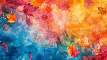 abstrakt Natur gemalt mit Aquarell Herbst foto