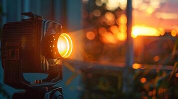 ästhetisch Hintergrund mit Licht Sonnenuntergang Beamer foto