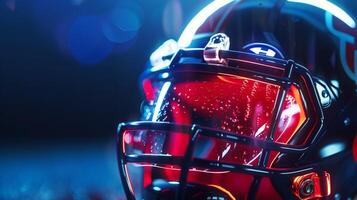amerikanisch Fußball Helm mit Beleuchtung foto
