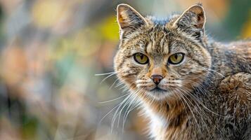 Tier im wild Natur undomestiziert Katze schließen oben foto