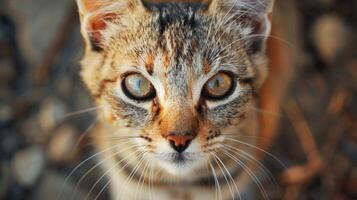 Tier im wild Natur undomestiziert Katze schließen oben foto