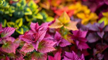 Herbst Pflanze Anzeigen frisch multi farbig Blätter foto