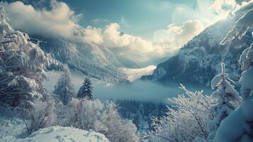 schön Winter Natur Landschaft tolle Berg foto