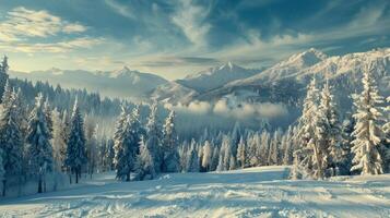 schön Winter Natur Landschaft tolle Berg foto