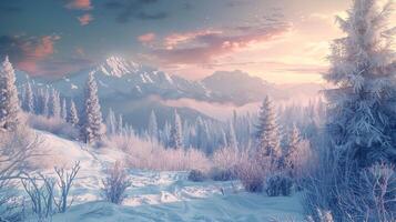 schön Winter Natur Landschaft tolle Berg foto