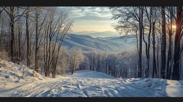 schön Winter Natur Landschaft tolle Berg foto