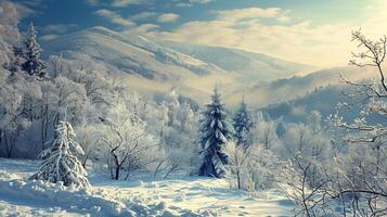 schön Winter Natur Landschaft tolle Berg foto