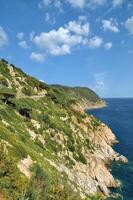 Panorama- Straße entlang das Küste, Insel von Elba, Toskana, Mittelmeer Meer, Italien foto