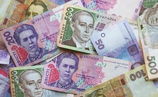 ukrainisch Geld Griwna. das National Währung. Korruption im Ukraine foto