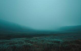 düster Landschaft mit Nebel foto