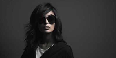 Süd asiatisch Mädchen tragen Sonnenbrille foto
