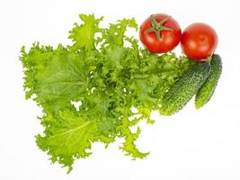 kleiner Haufen hausgemachter Gartengemüse für Salat. Studiofoto foto