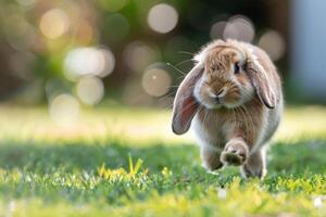 ein süß Holland stutzen Hase mit flauschige Wangen foto