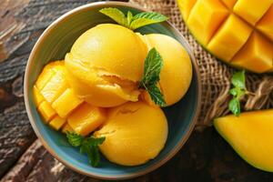 erfrischend Obst Mango Sorbet foto