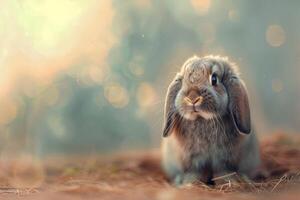 ein süß Holland stutzen Hase mit flauschige Wangen foto