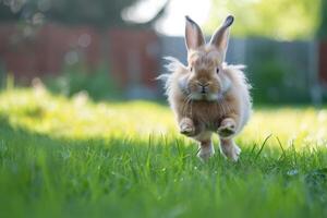 ein süß Holland stutzen Hase mit flauschige Wangen foto