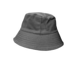 schwarz Eimer Hut isoliert auf ein Weiß Hintergrund foto