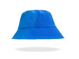 Blau Eimer Hut isoliert auf ein Weiß Hintergrund foto