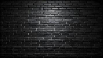 schwarz Backstein Mauer gegen dunkel Hintergrund foto