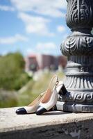 komfortabel und elegant Frauen Schuhe foto
