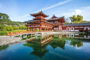 Phönix Halle und jodo Shiki Garten von Byodoin im Kyoto, Japan foto