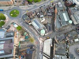 hoch Winkel Aussicht von historisch Derby Stadt Center, England vereinigt Königreich. April 26., 2024 foto