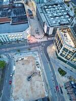 schön Antenne Aussicht von Sheffield Stadt Center beim gerade nach Sonnenuntergang. England vereinigt Königreich. April 29., 2024 foto