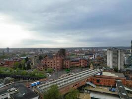 Antenne Aussicht von Gebäude beim zentral Leicester Stadt von England vereinigt Königreich. April 4., 2024 foto