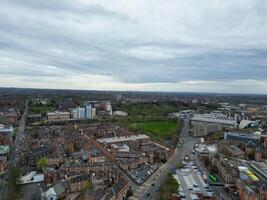 Antenne Aussicht von Gebäude beim zentral Leicester Stadt von England vereinigt Königreich. April 4., 2024 foto