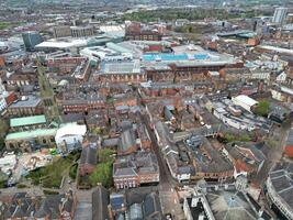 Antenne Aussicht von Gebäude beim zentral Leicester Stadt von England vereinigt Königreich. April 4., 2024 foto