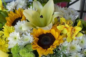 schließen oben Blumen im das Hochzeit foto