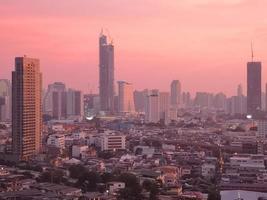 Skyline von Bangkok bei Sonnenuntergang