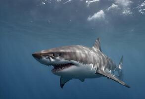ein Aussicht von ein großartig Weiß Hai foto