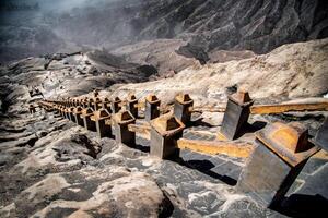 Treppe beim Vulkan montieren Brom im das Tengger semeru National Park, Osten Java, Indonesien. foto