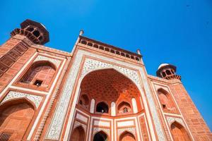 Details der Dekorationen im Taj Mahal foto