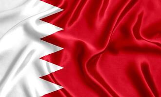 Flagge von Bahrain Seide Nahansicht foto